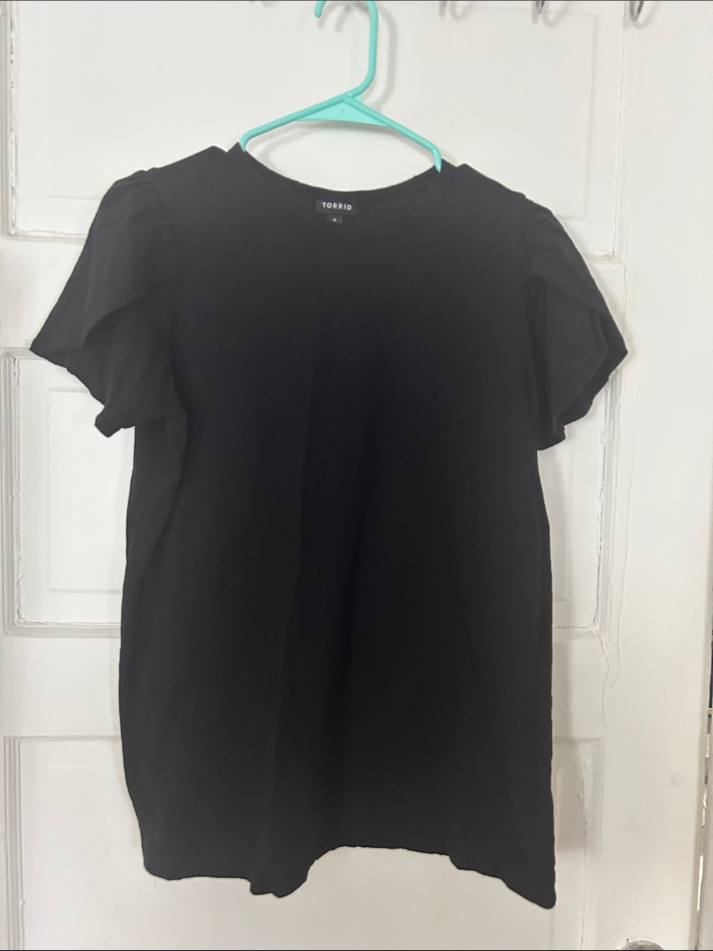 torrid Black Flutter Sleeve Crewneck Tee